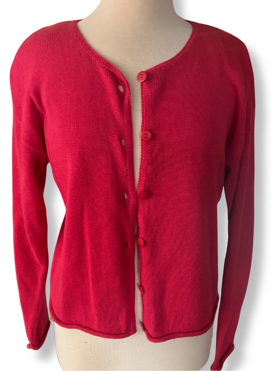 Christopher & Banks Sweaters - Red Button Cardigan Sweater Small NWT Christopher & Banks Ramie Cotton